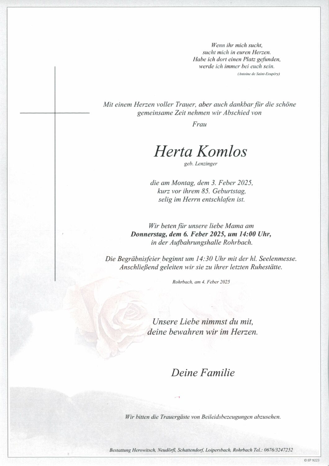 Herta Komlos, Parte